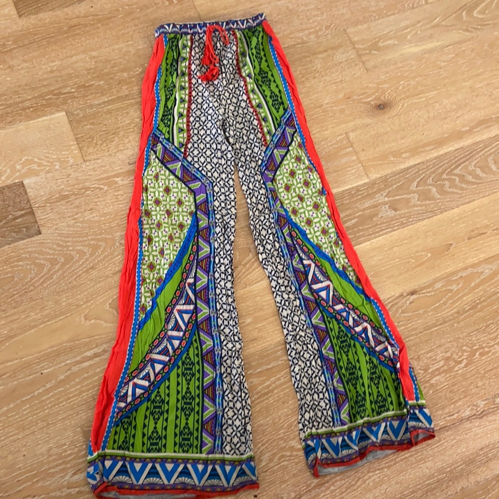 Colorful Geometric Beachy Flare Pants
